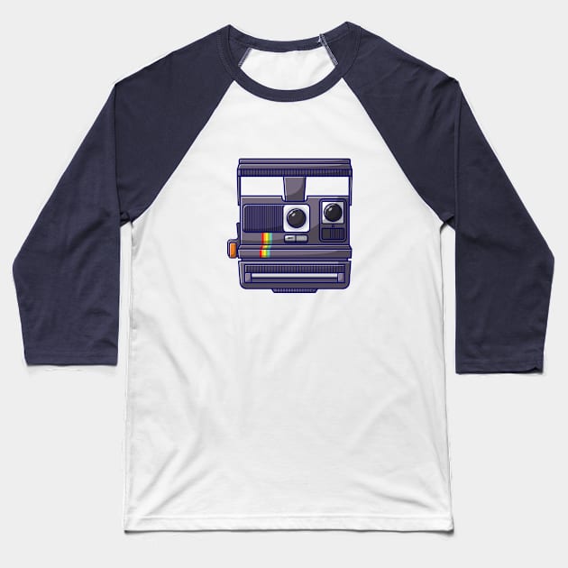 Polaroid Camera Baseball T-Shirt by KH Studio